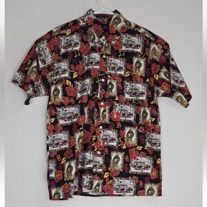 Vtg USC Team Trojan Hawaiian Tropical Button Down Short Sleeve Shirt Size M Mens